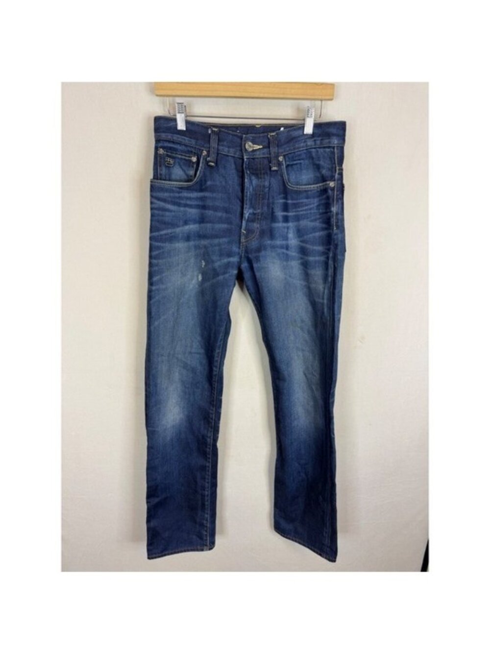 G-Star Raw 3301 Straight Leg Jeans Blue Button Fly 31x34